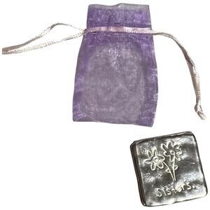 Sisters Make Best Friends Handmade silver metal Tile Keepsake Purple Pouch